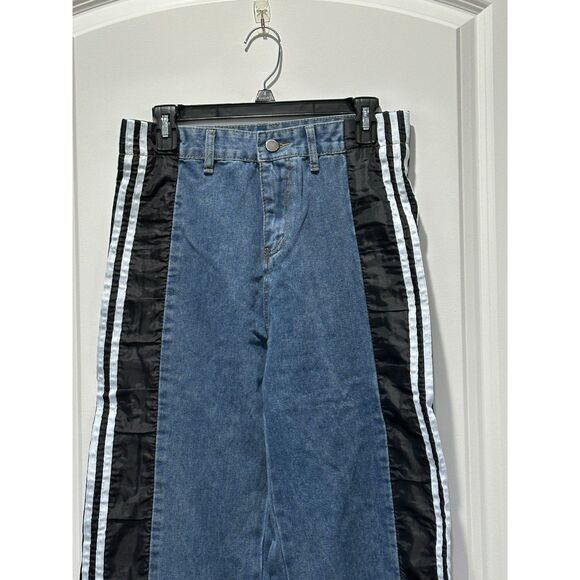 Adidas Side Panel Wide Leg Jeans - Picture 4 of 5